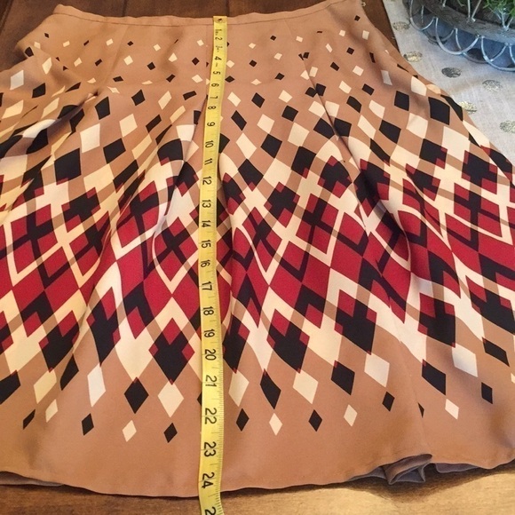 KASPER Pleated Harlequin Print Skirt 6P - Picture 7 of 7